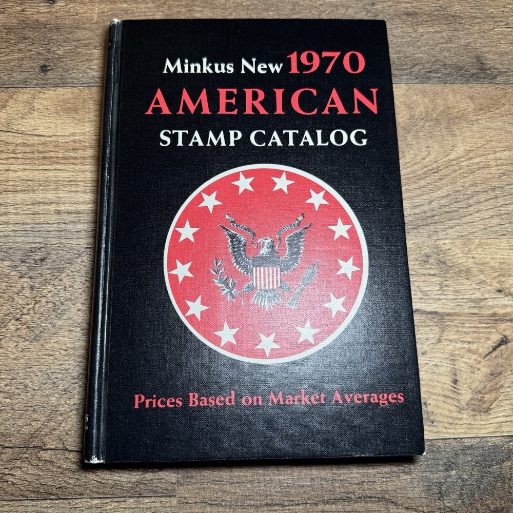 Minkus American Stamp Catalog OS Black 1970 Edition Vintage Hardcover Book